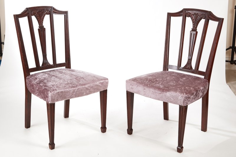 Pair of Mahogany Hepplewhite Style Side Chairs c.1890